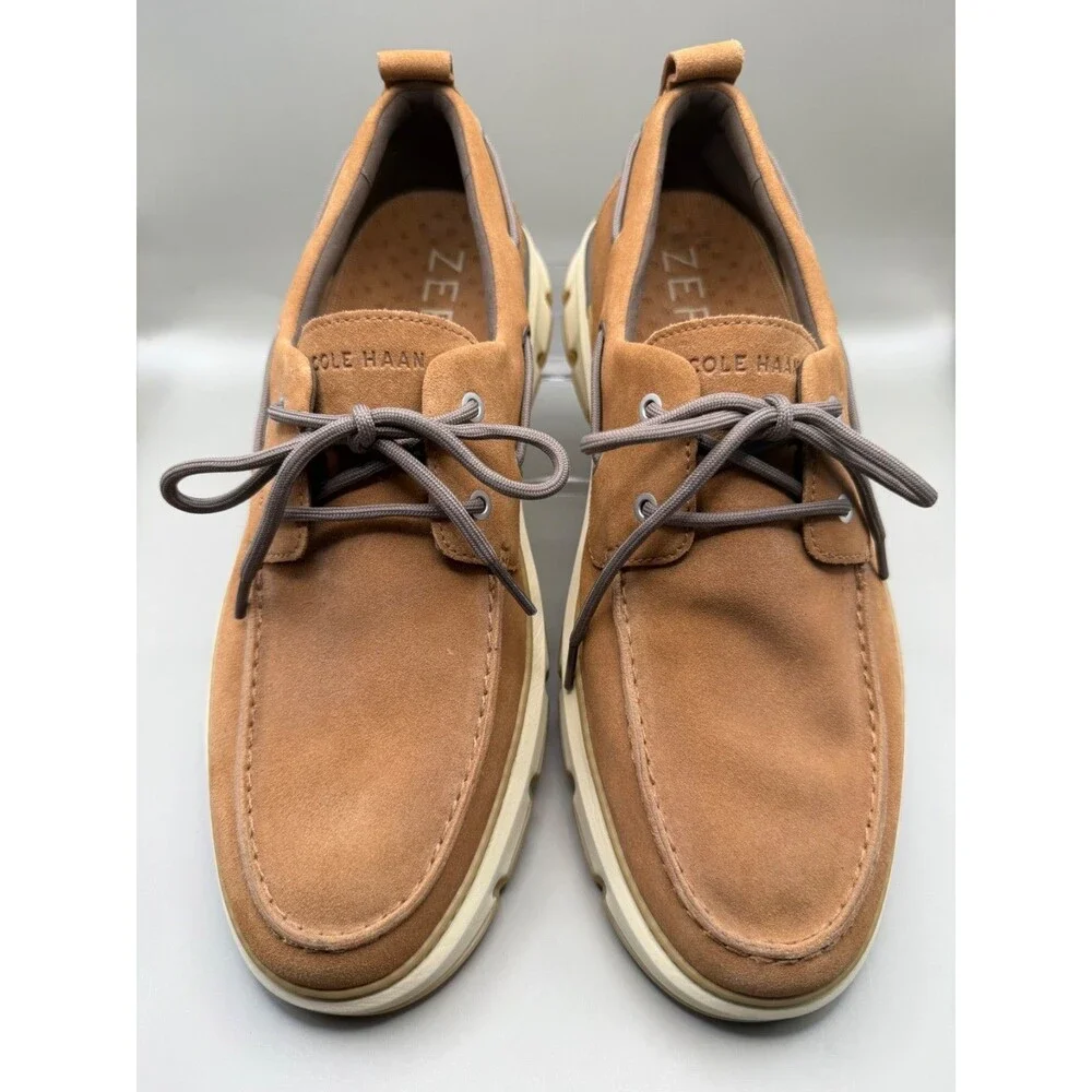Cole Haan Zerogrand Mens Sz 11 Tan Suede Lace up Boat Shoes C36717 Loafers
